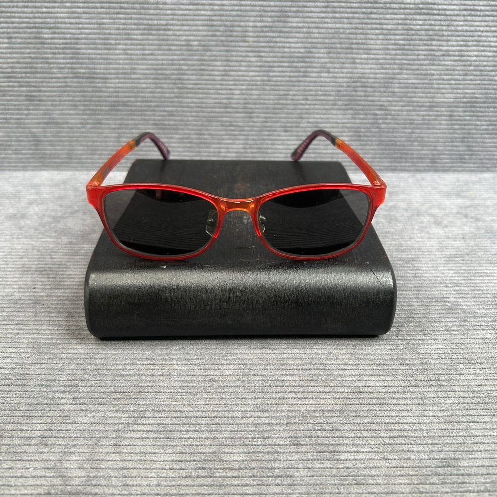 SSAM Ultem 9204 Red Translucent Rectangular Y2k Sunglasses Purple Tips 53-18-140